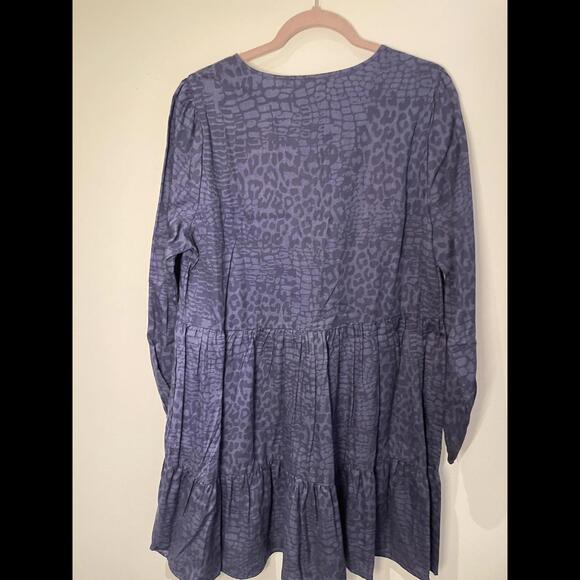 Blue Leopard Print Denim Dress - Picture 5 of 5